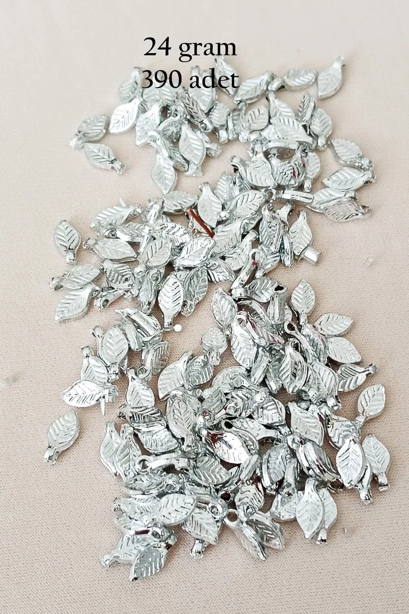 Oya Abiye Bileklik Kolye Pleksi Metalik Plastik Pul Gümüş Renk 24 gram 390 adet - BNC574
