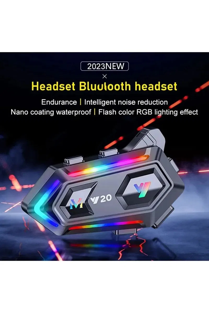 Y20 Motor Kurye Kask Kulaklık Rgb Modlu Bluetooth Motosiklet Kulaklık 5. 3 Bluetooth Interkom görsel 3