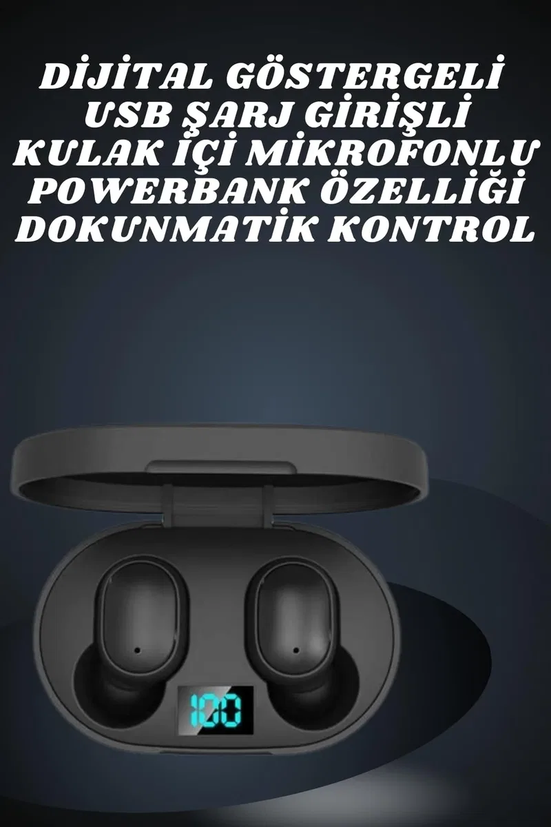 Çift Kulaklık Kampanyası Dokunmatik Kontrol Kulak İçi Yüksek Ses Kaliteli Mikrofonlu görsel 3