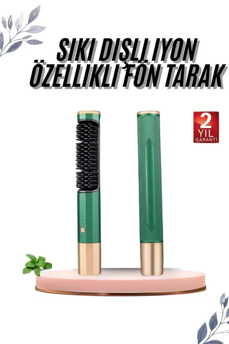 Üflemeli Saç Düzleştirici Fön Tarak Yüksek Isı Ayarlı İyon Özellikli görsel 2
