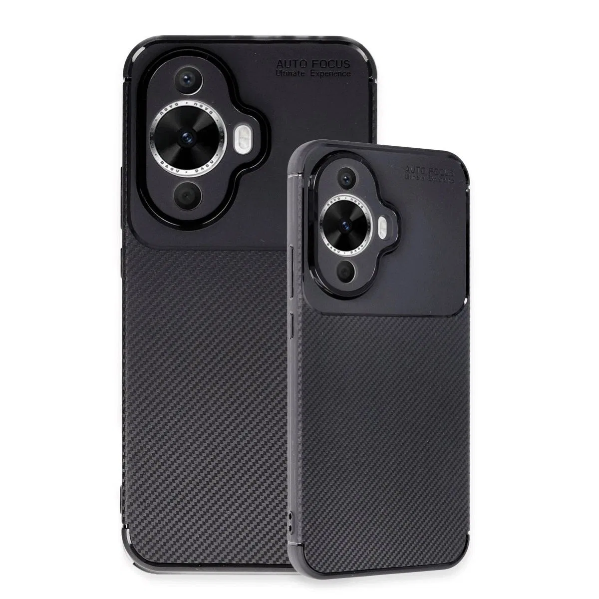 Huawei Nova 12s Kılıf Auto Focus Karbon Kapak - Siyah görsel 3
