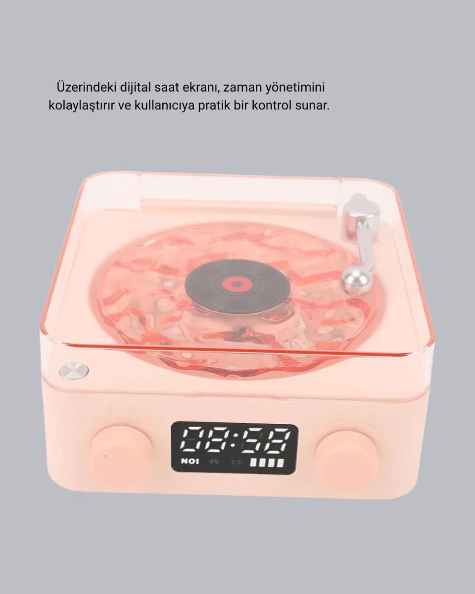 Gece Lambası Stereo Bluetooth Hoparlör Dijital Saat Su Dalgası Efektli 3-ü-1 Cihaz görsel 3