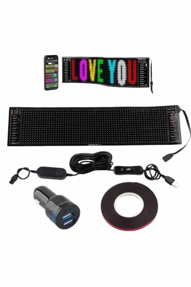 LED Matrix Panel RGB Ekran Kumandalı Araç Camına Uygun görsel 4