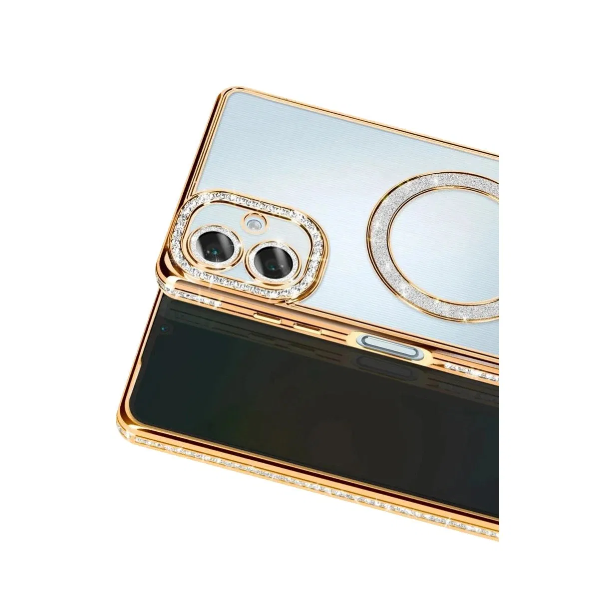 Samsung Galaxy A07 4g Joke Simli Magneticsafe Kılıf - Gold görsel 2