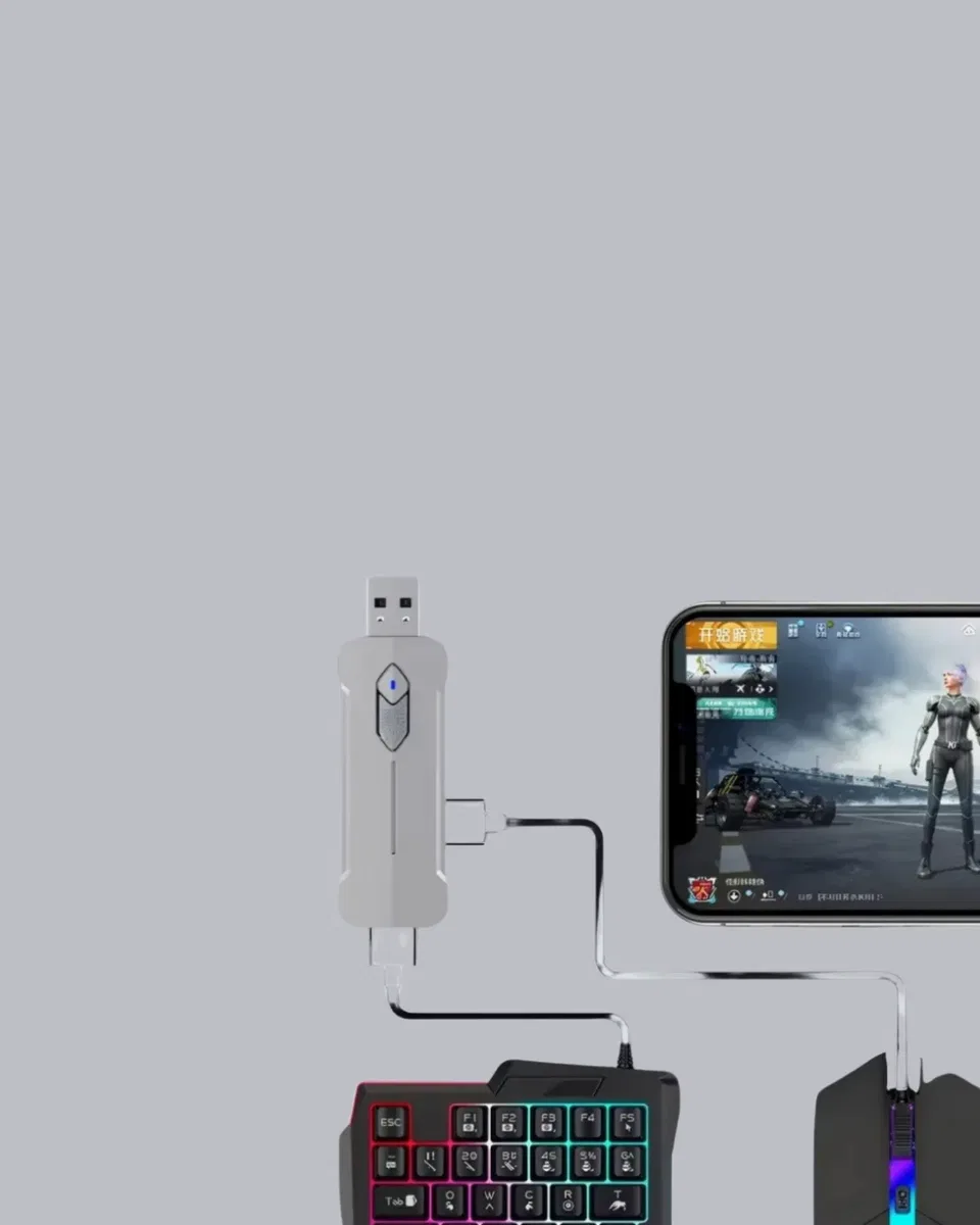 Mobil Gaming Set Klavye + Mouse + Dönüştürücü 5’li Paket Yüksek DPI Bluetooth görsel 3