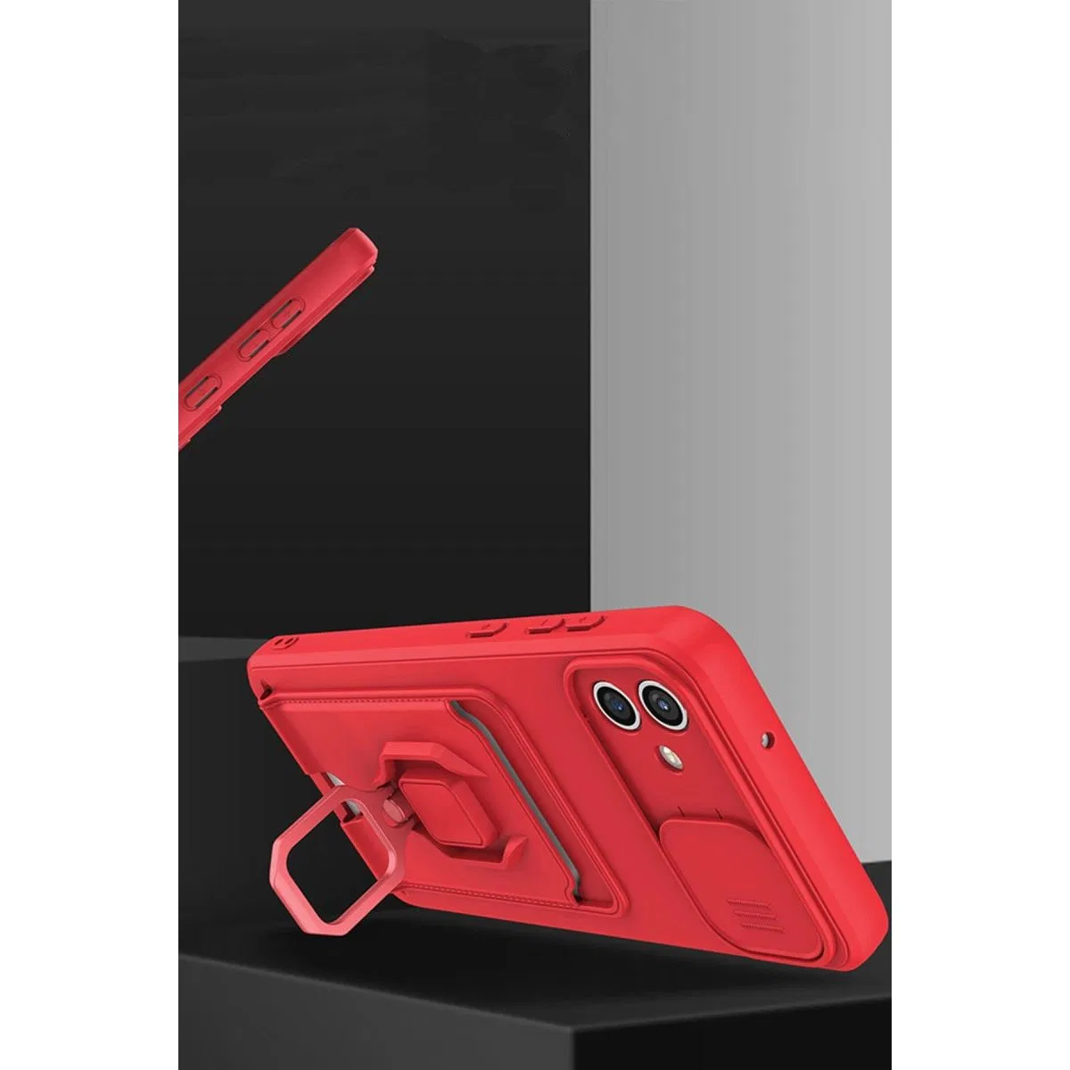 Samsung Galaxy A05 Kılıf Zuma Kartvizitli Yüzüklü Silikon - Pembe görsel 3
