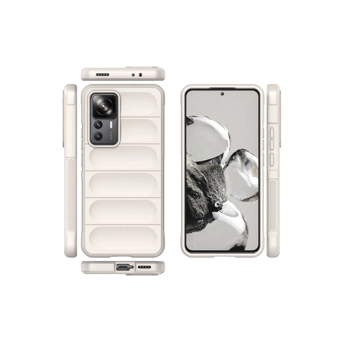 Xiaomi Mi 12t Pro Kılıf Optimum Silikon - Krem görsel 3