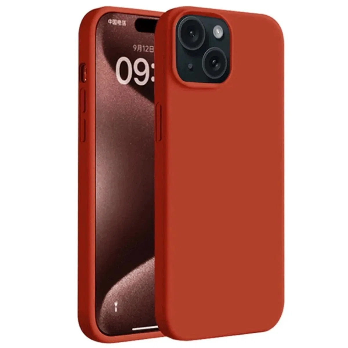 Apple İphone 15 Plus Kılıf First Silikon - Kırmızı