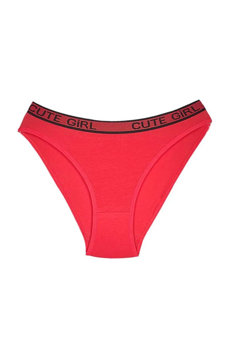 5 Adet Beli Yazılı Pamuklu Kalın Lastik Kadın Slip Külot görsel 4