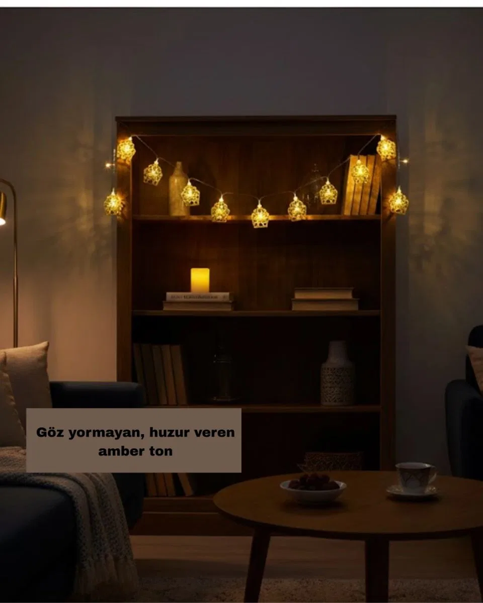 Pilli Ramazan Ve Bayram Led Işık Zinciri Cami Temalı Dekoratif görsel 4
