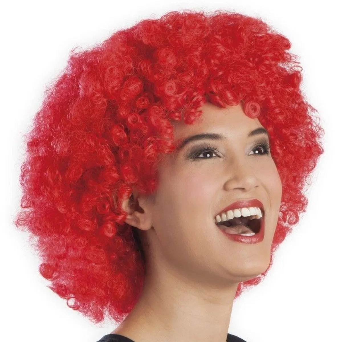 Kırmızı Renk Kıvırcık Afro Bonus Peruk görsel 4