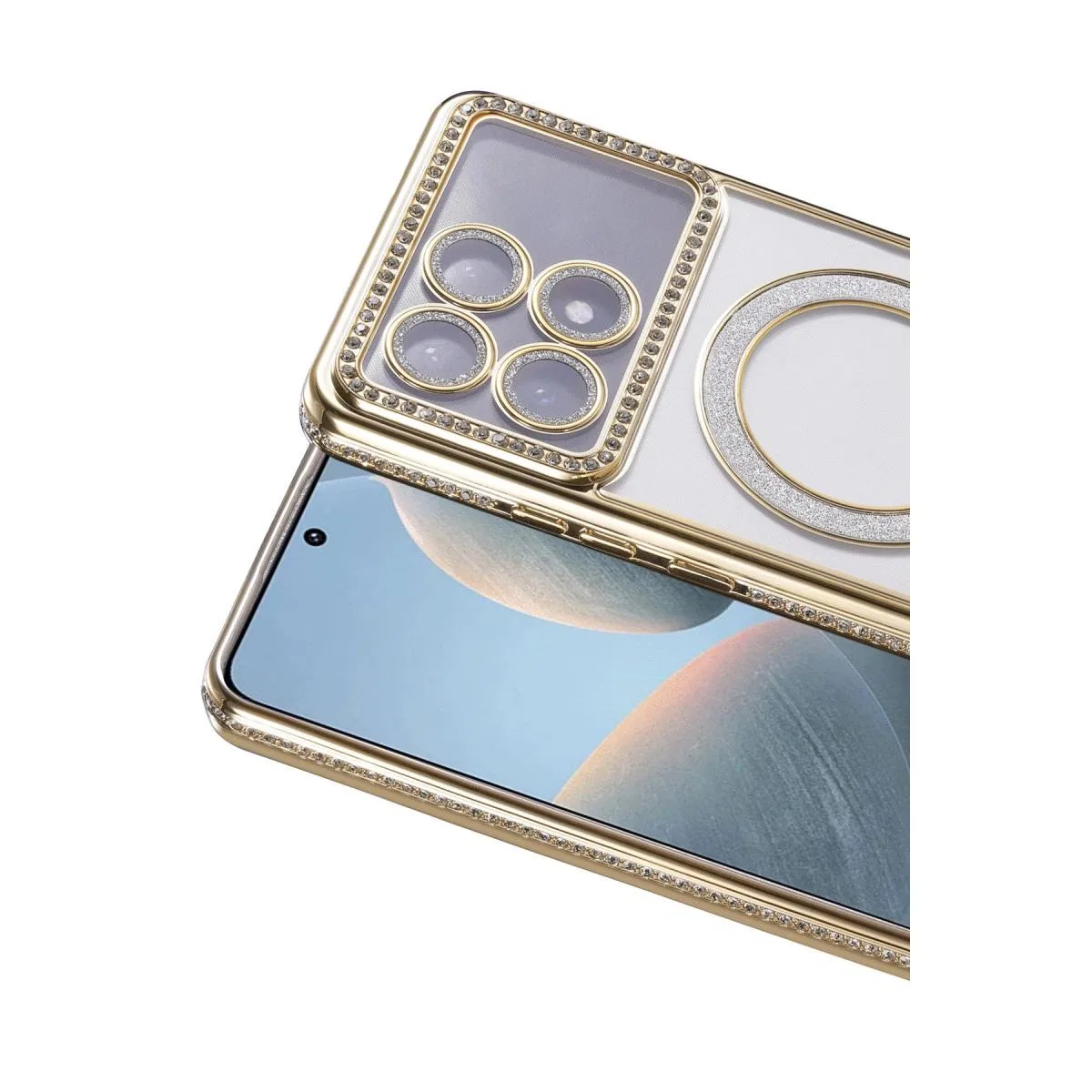 Xiaomi Poco X6 Pro Joke Simli Magneticsafe Kılıf - Gold görsel 2