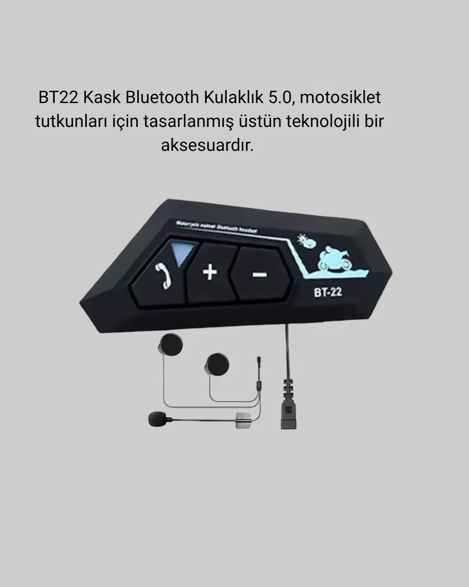 BT22 Kask İçi Bluetooth Kulaklık Hızlı Eşleşme ve Gürültü Önleyici Mikrofon Yeni Nesil görsel 4