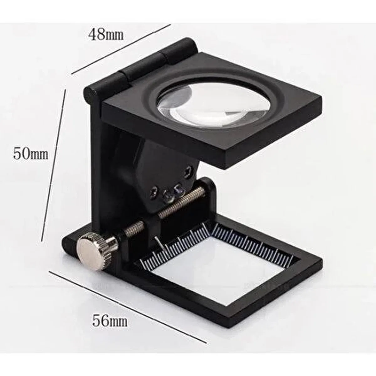 28x28 Mm Katlanır Sayaçlı Metal Lüp, 2 Led Işıklı Büyüteç Tekstil Th9005a görsel 3