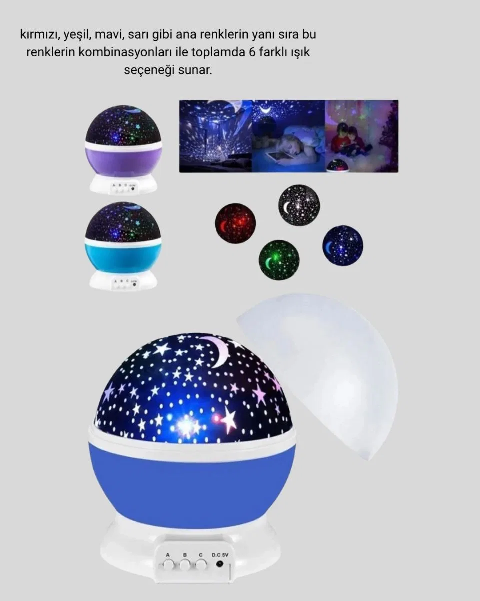 Led Gece Lambası 6 Renk Seçenekli Yumuşak Işıklı Uyku Yardımcı Lamba görsel 4