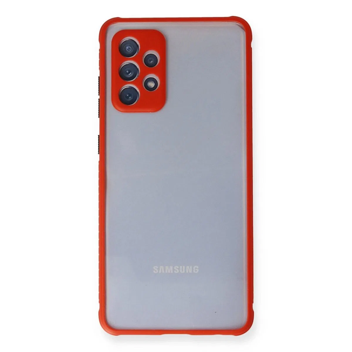 Samsung Galaxy A72 Kılıf Miami Şeffaf Silikon - Kırmızı görsel 2
