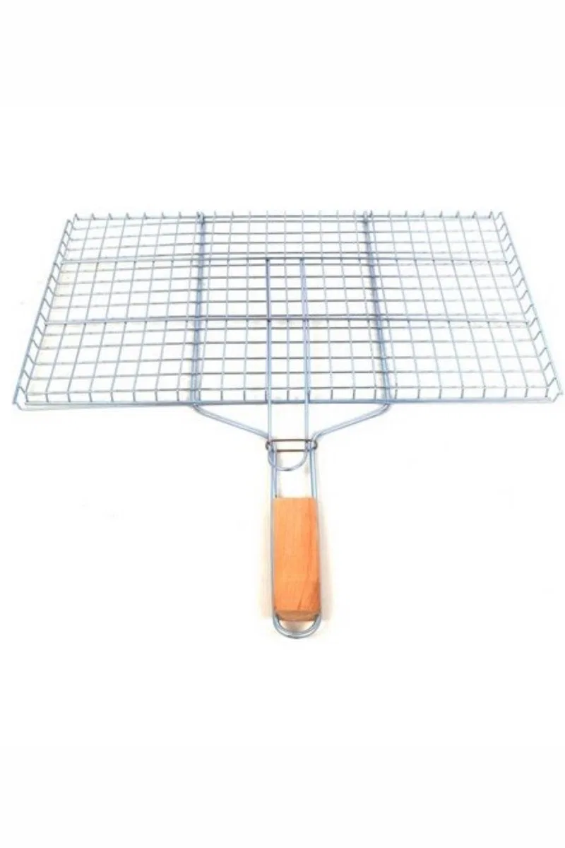 Ahşap Saplı Mangal Izgarası Galvanizli Paslanmaz Kafes Demir 32 x 42 cm görsel 5