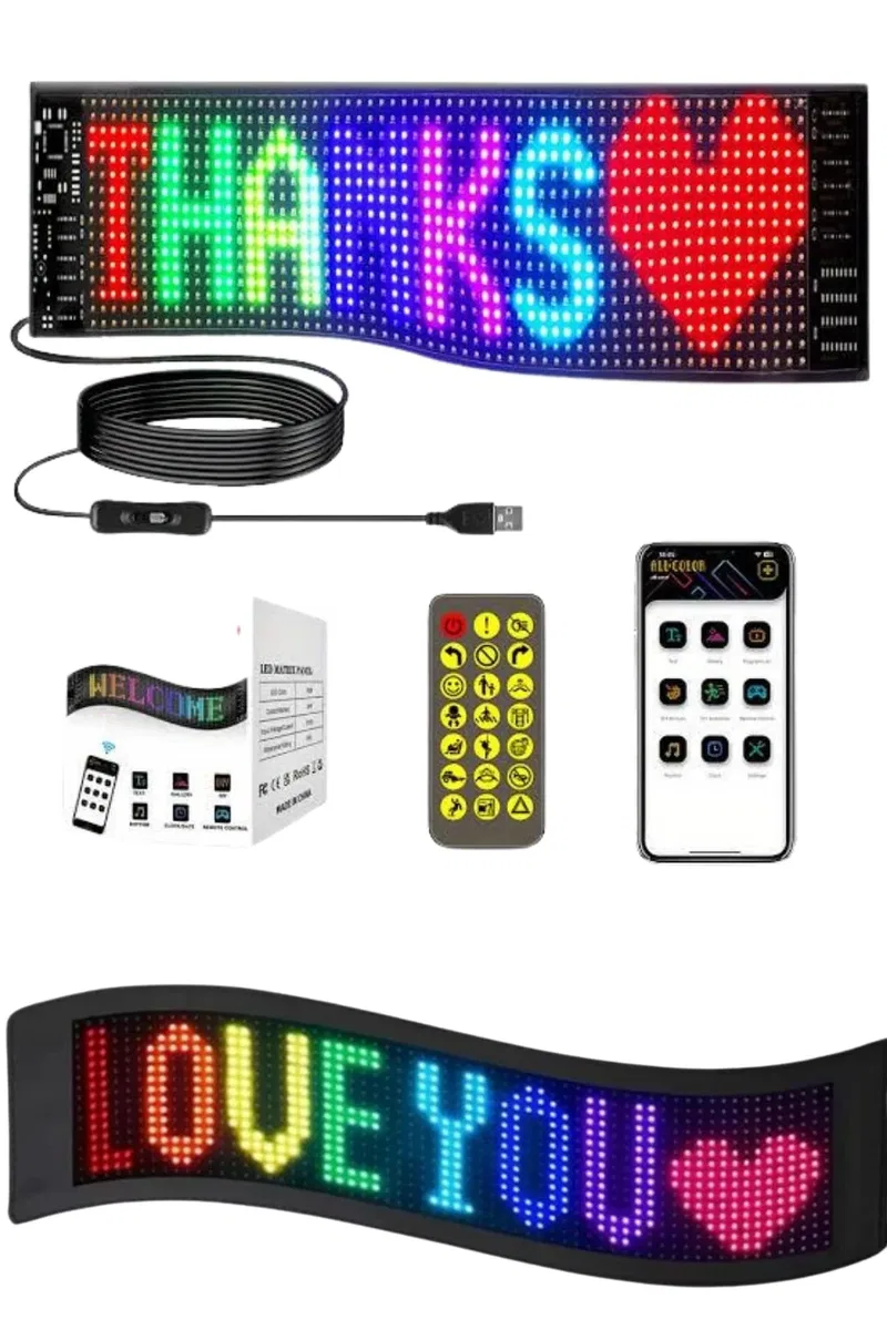 Matrix Led 16x192 Cama Yapışan Telefon Kontrollü Panel Dijital Ekran Kumandalı görsel 2