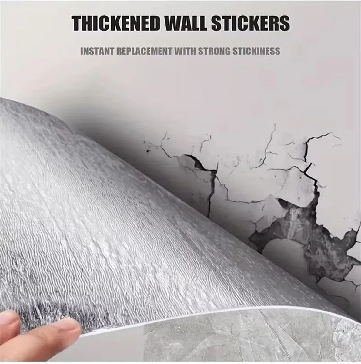 Siyah Mermer Desenli Alüminyum Plastik Duvar Sticker (30*30) görsel 4