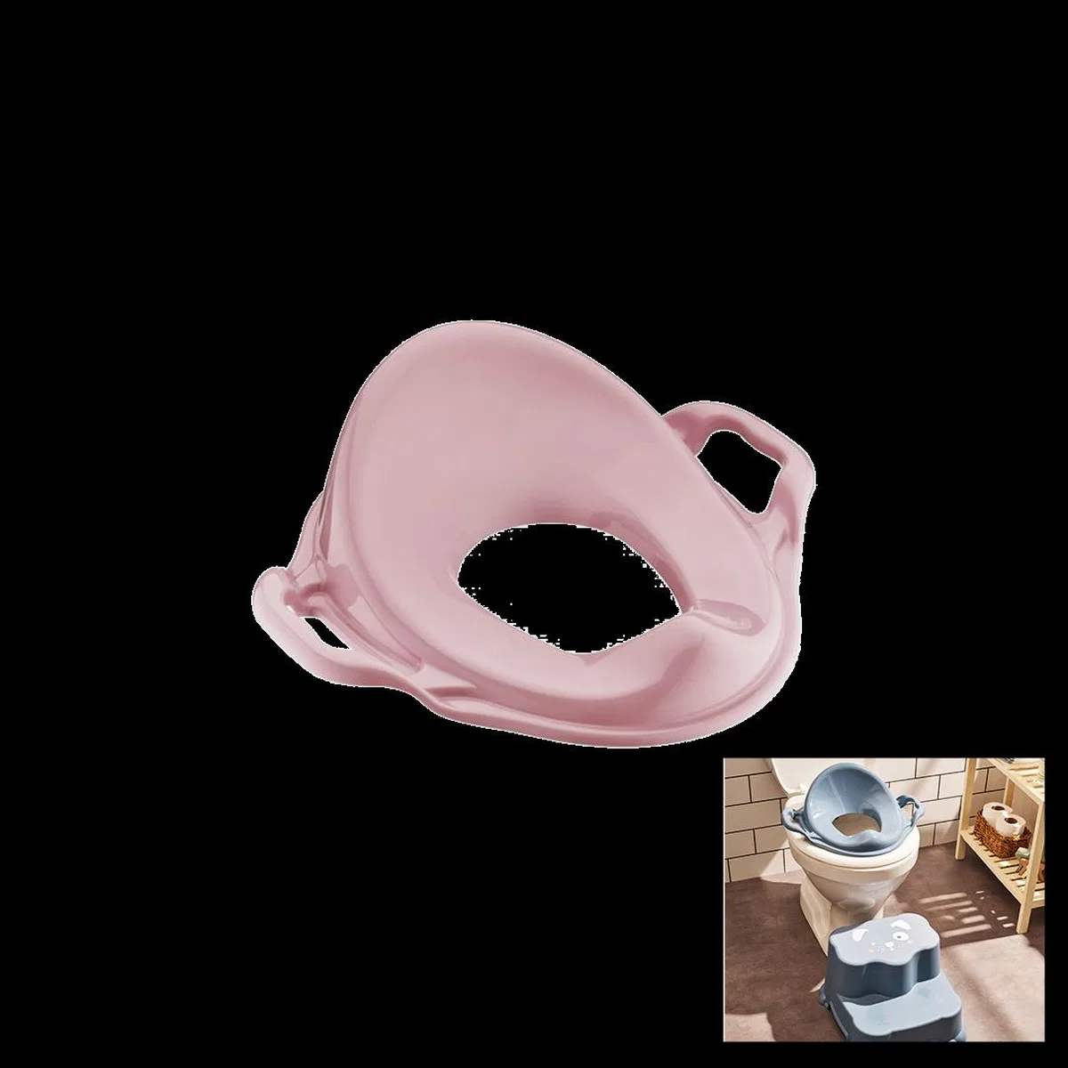 Kulplu Çocuk Klozet Adaptörü - Pembe görsel 2