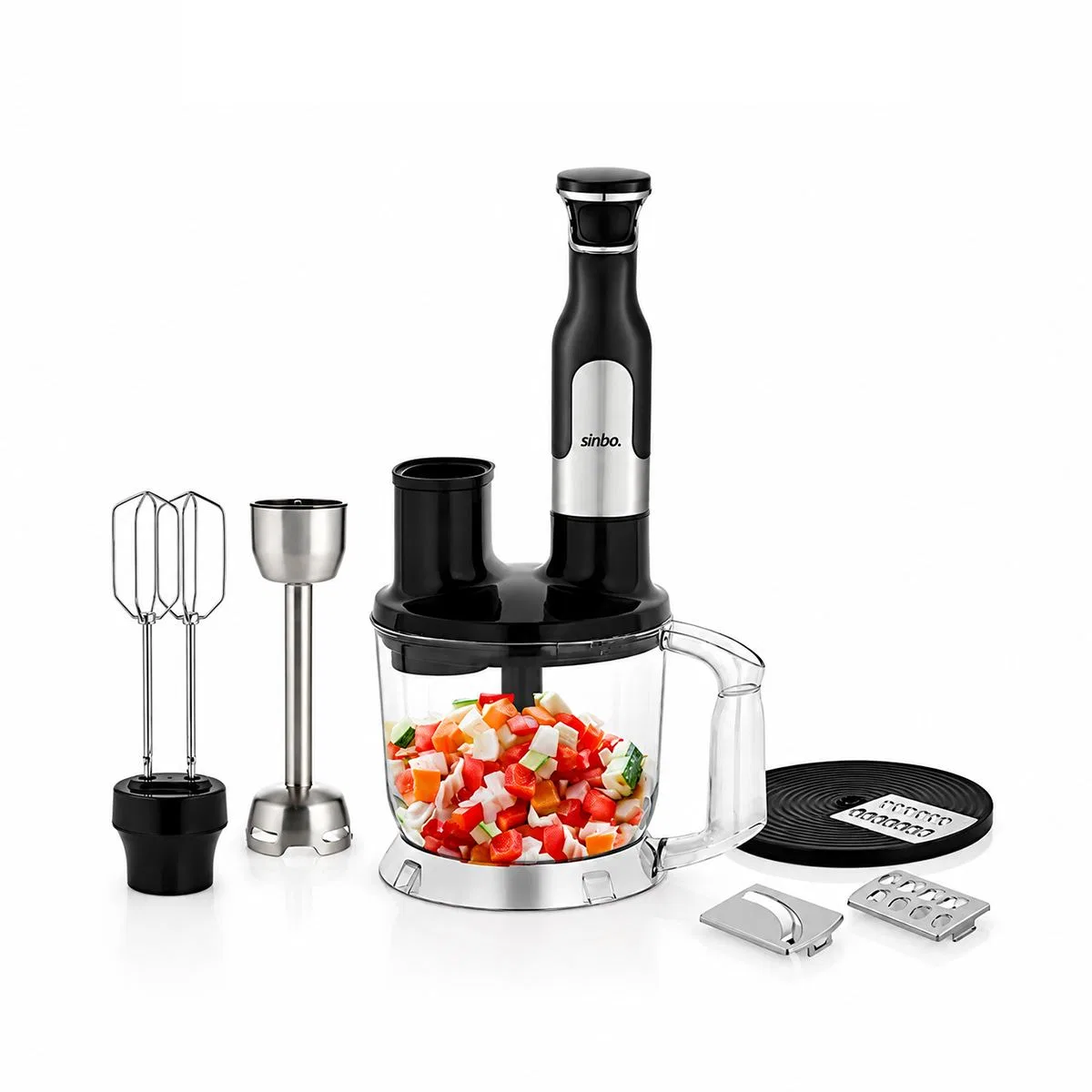 El Multi Blender Seti - 2 Hız, Paslanmaz Çelik Bıçak, 2 L Hazneli görsel 2