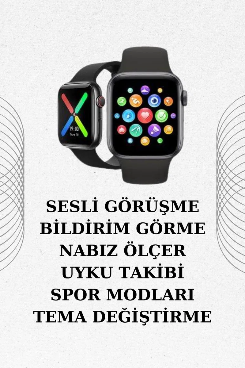 İkili Set Dev Kampanya Ucuz Kulaklık Ucuz Akıllı Saat Gürültü Önleyici Uzun Pil Ömrü görsel 2