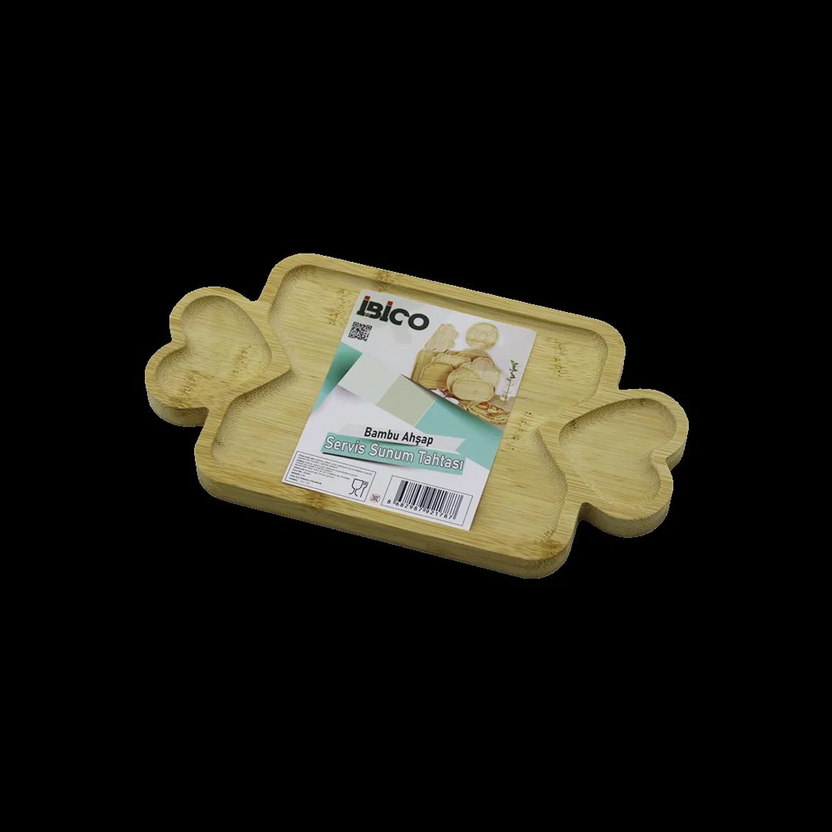 Bambu Ahşap Servis Tepsisi 25x14 cm - 3 Bölmeli Sunum Tahtası görsel 2