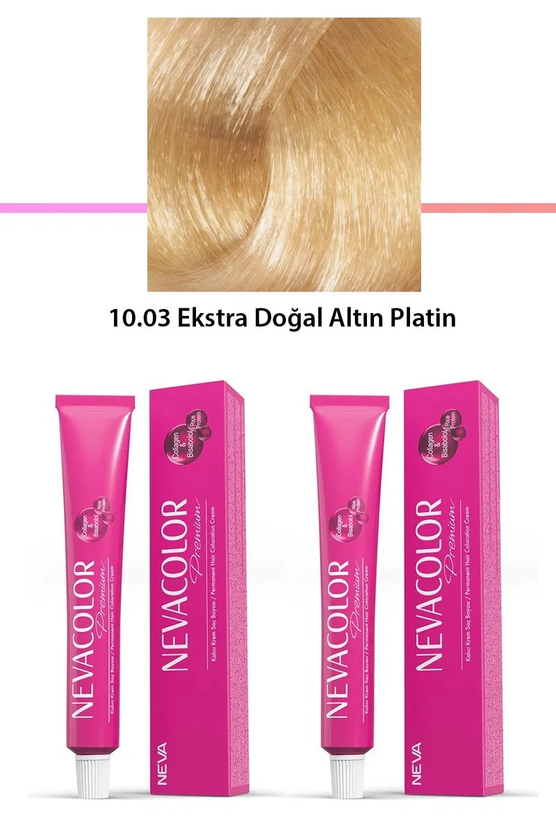 2 li Set Premium 10. 03 Ekstra Doğal Altın Platin - Kalıcı Krem Saç Boyası 2 X 50 g Tüp
