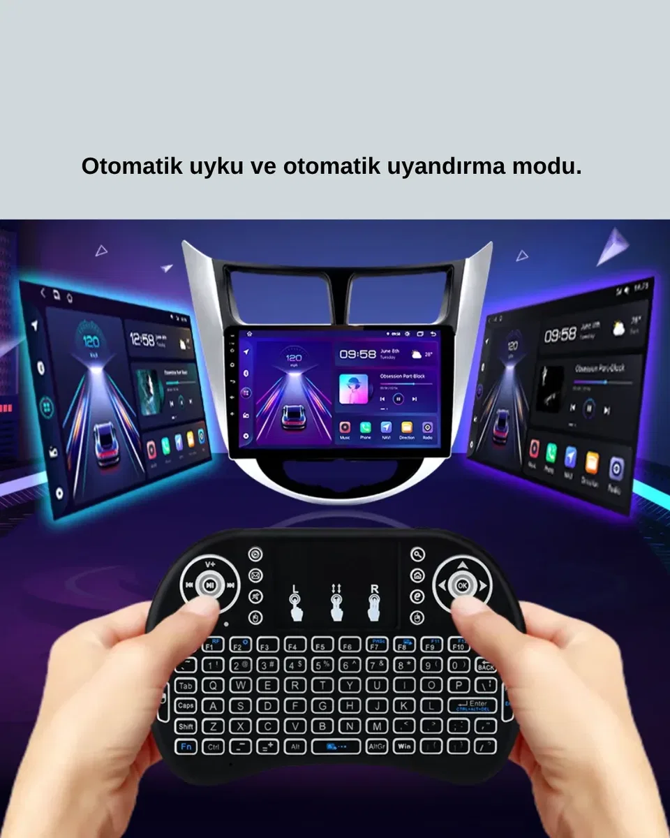 Işıklı Kablosuz Mini Klavye – 2. 4 GHz, Dokunmatik Mouse Özellikli görsel 5