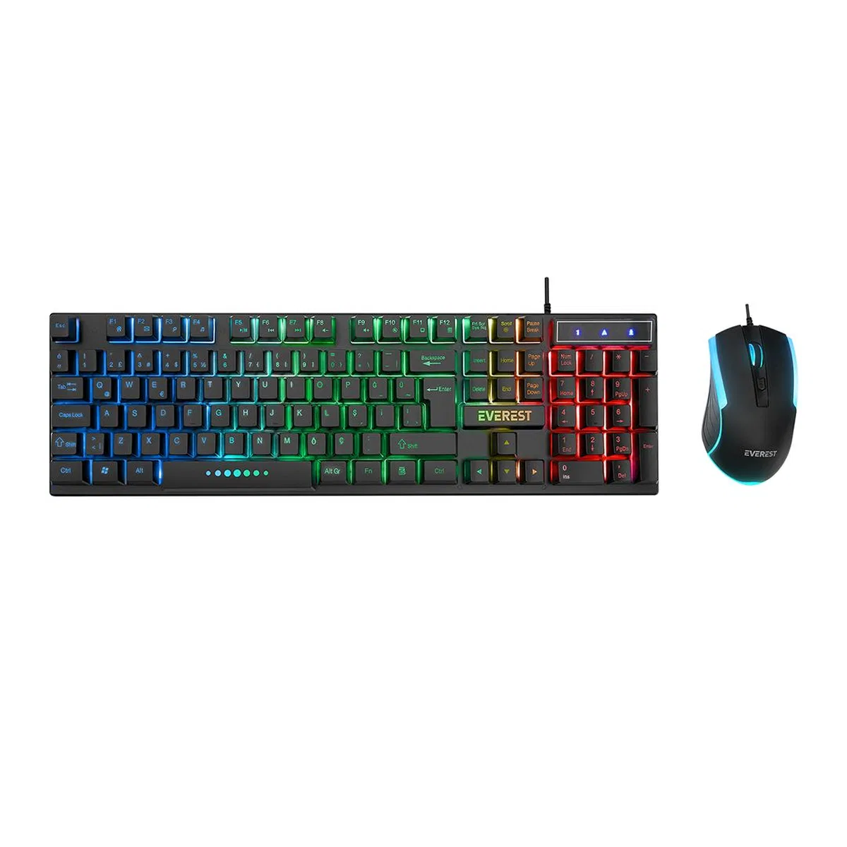 Kablolu RGB Oyuncu Klavye ve Mouse Seti - Siyah görsel 3