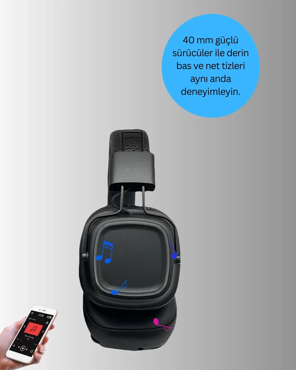 Uzun Süreli Rahat Kullanım İçin Kablosuz Bluetooth Kulaklık Yeni Nesil görsel 3