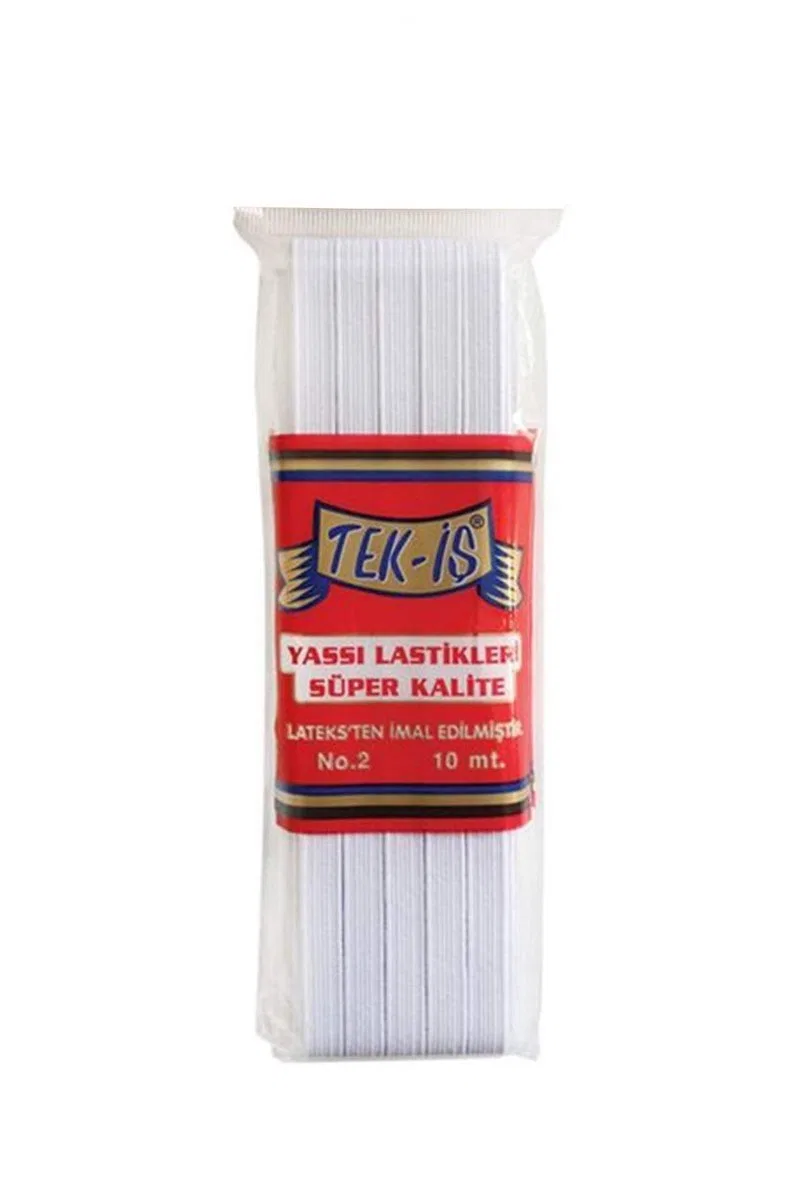Tekis Lastik No: 2 Yassı Lastik Şalvar Lastiği 10 Metre