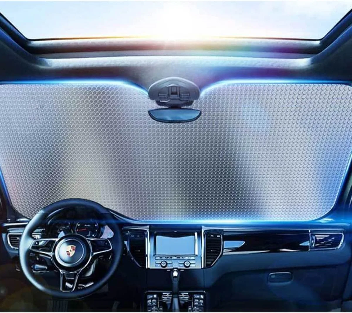 Araç Ön Cam Güneşlik UV ve Isı Koruma Katlanabilir Toyota Corolla Skoda Superb Dacia Duster Ford Focus görsel 2