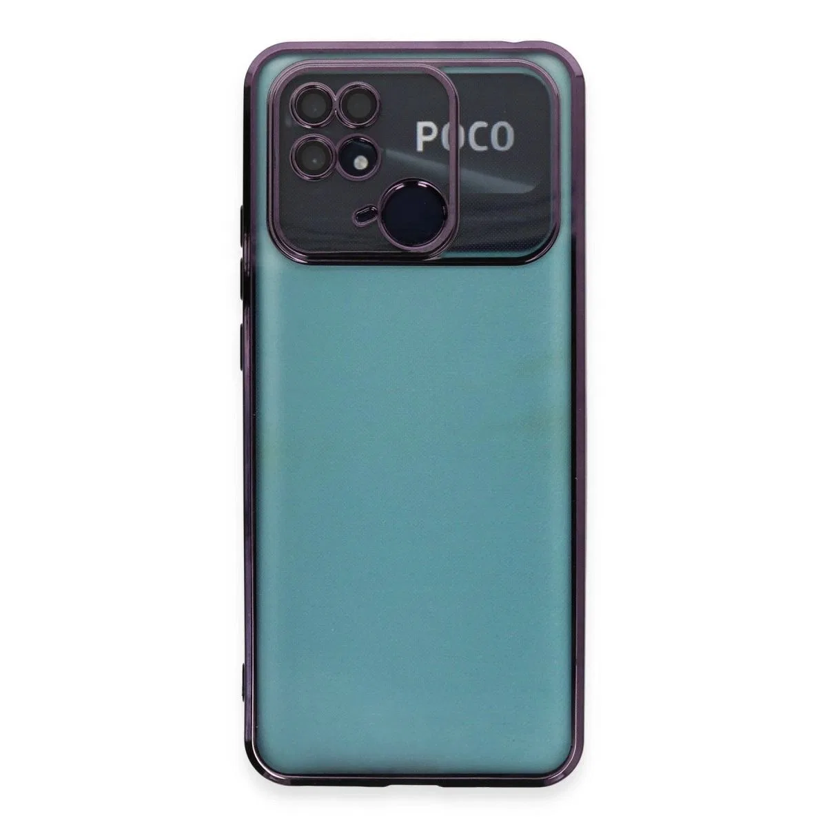 Xiaomi Redmi 10c Kılıf Razer Lensli Silikon - Mor görsel 2