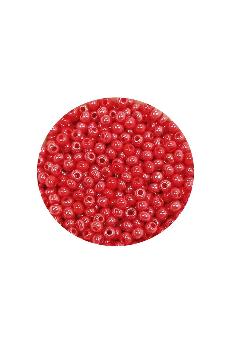 Dökme Cam Kum Boncuk (11/0) 2 mm - 60 Gram - Kırmızı - BNC039 görsel 2