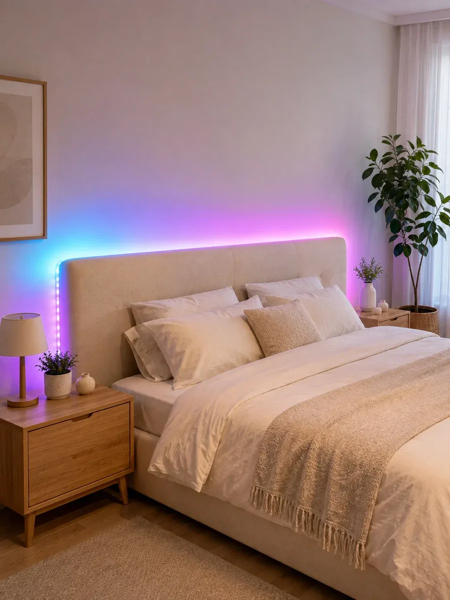 RGB Şerit LED 5 Metre 12V 2835 SMD Kumandalı Renkli Oda ve Ev Aydınlatması görsel 4