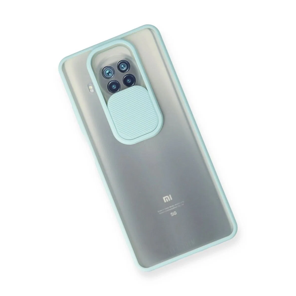 Xiaomi Mi 10t Lite Kılıf Palm Buzlu Kamera Sürgülü Silikon - Turkuaz görsel 3