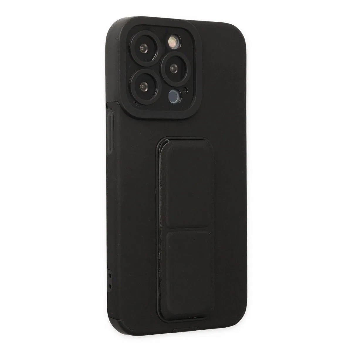 Apple İphone 13 Pro Max Kılıf Mega Standlı Silikon - Siyah görsel 5