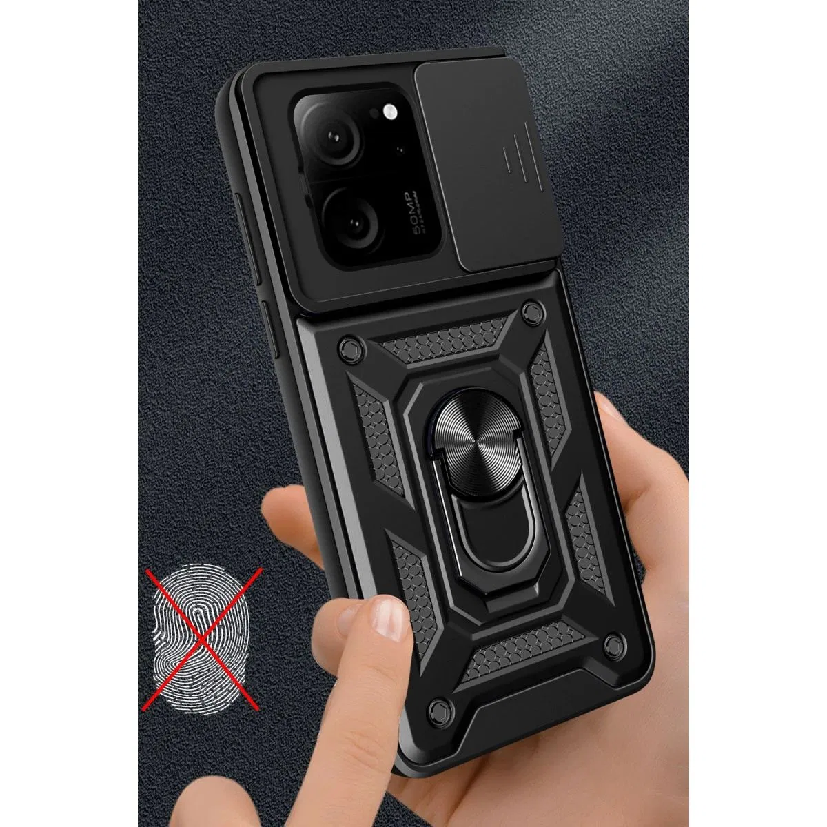 Xiaomi Mi 13t Pro Kılıf Pars Lens Yüzüklü Silikon - Yeşil görsel 4