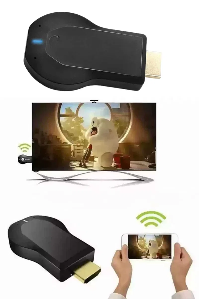 Kablosuz HDMI Wifi Görüntü Aktarıcı Tüm Cihazlara Uyumlu görsel 2