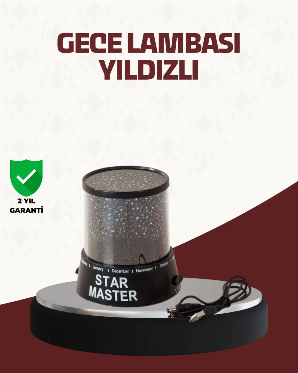 Galaxy Efektli Led Projektör Taşınabilir Yıldız Gece Lambası