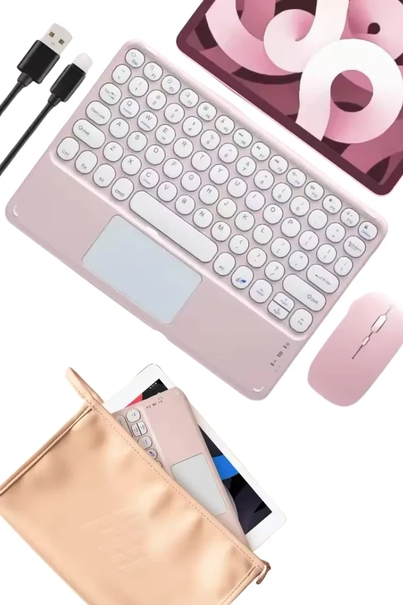 Bluetooth Touchpad Klavye Ultra İnce Taşınabilir Q Klavye görsel 4
