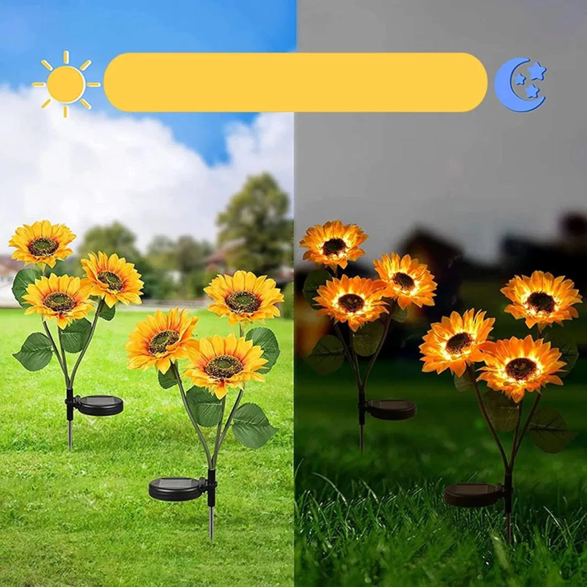 Ayçiçeği Solar Bahçe Aydınlatması 2’li Paket görsel 2