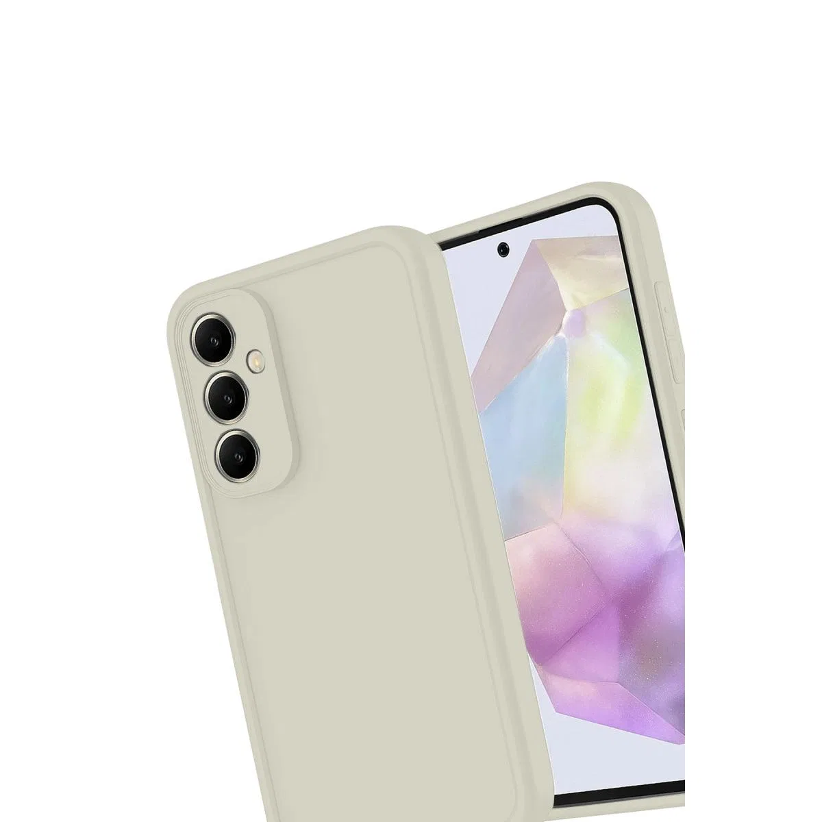 Samsung Galaxy A56 Kılıf Viera Silikon - Krem görsel 3