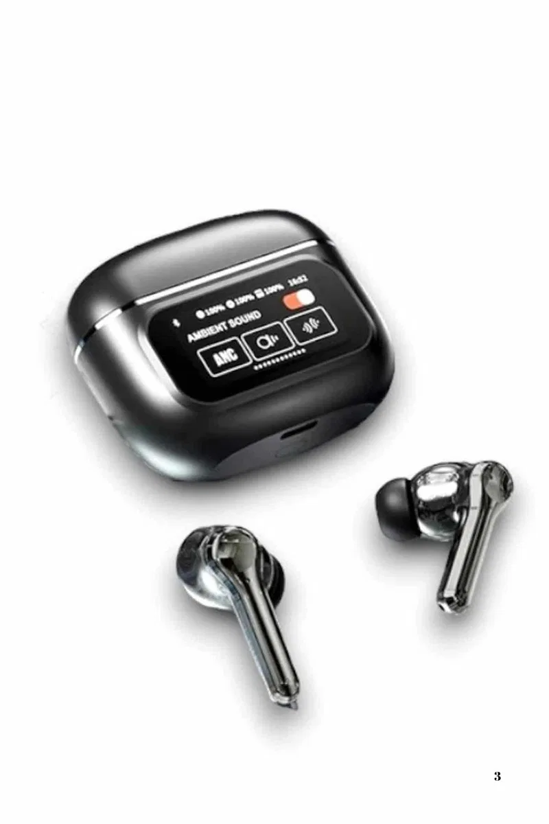 Yeni Nesil ANC Özellikli Çağrı Cevaplayan Dokunmatik Ekranlı Bluetooth Kulaklık Siyah Yeni Nesil görsel 3
