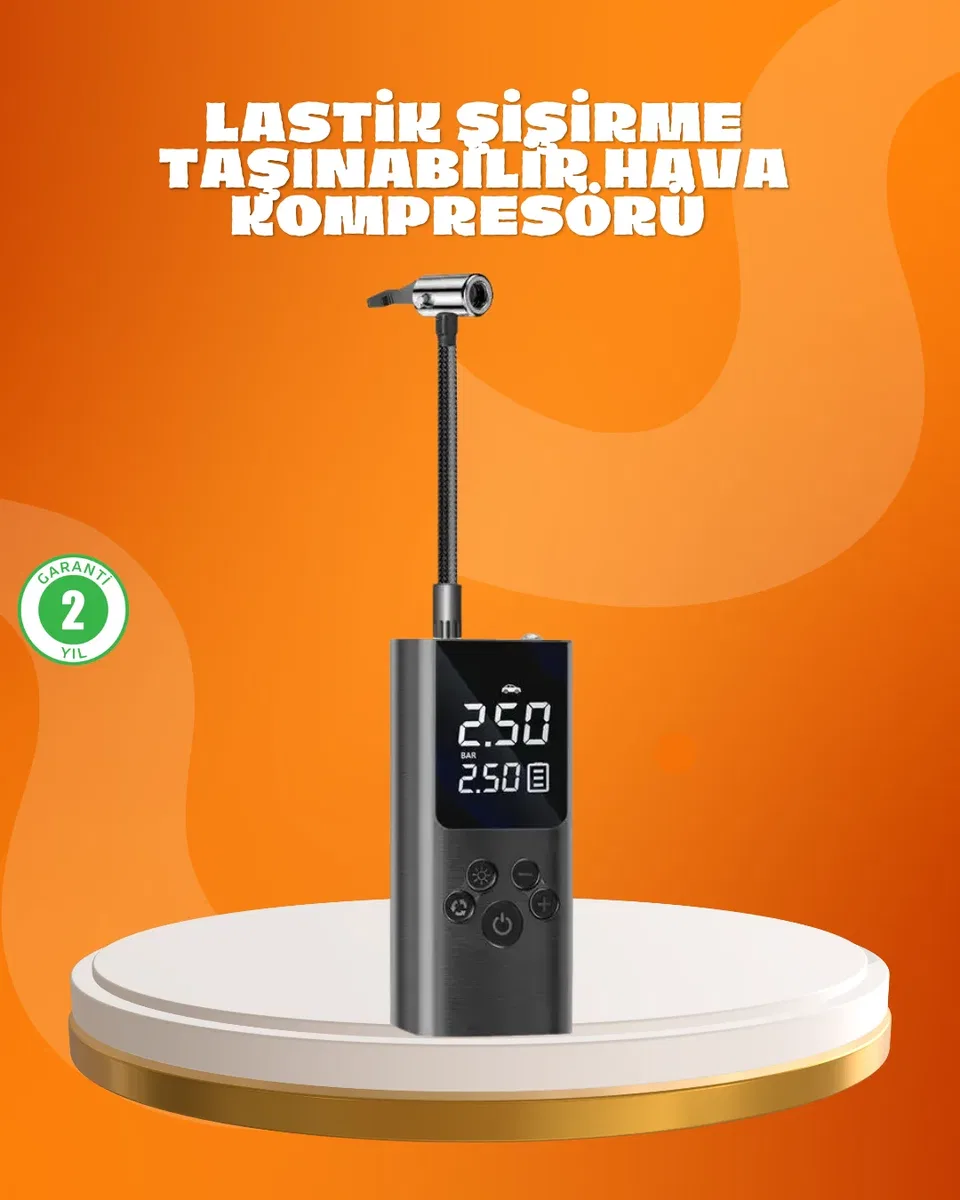 Çoklu Valf Adaptörlü Dijital Hava Pompası