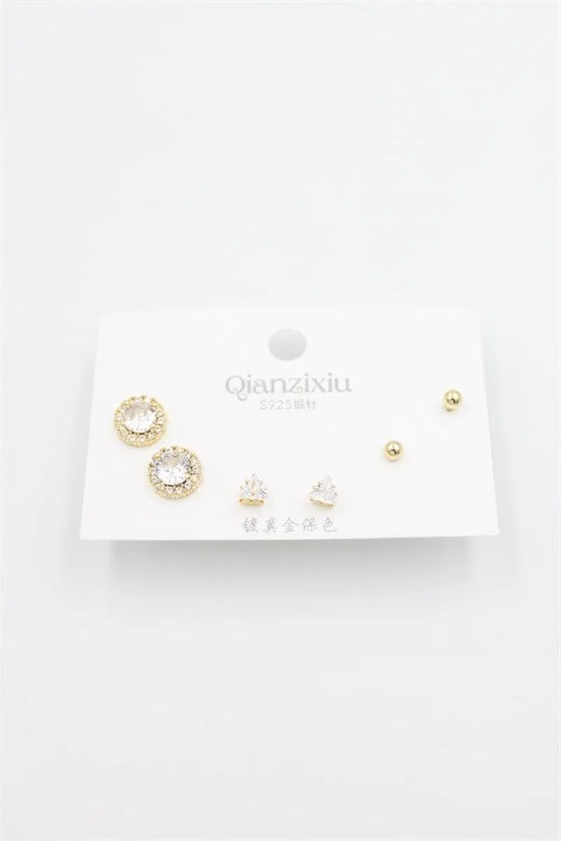 Çoklu Set Küpe - Altın görsel 2