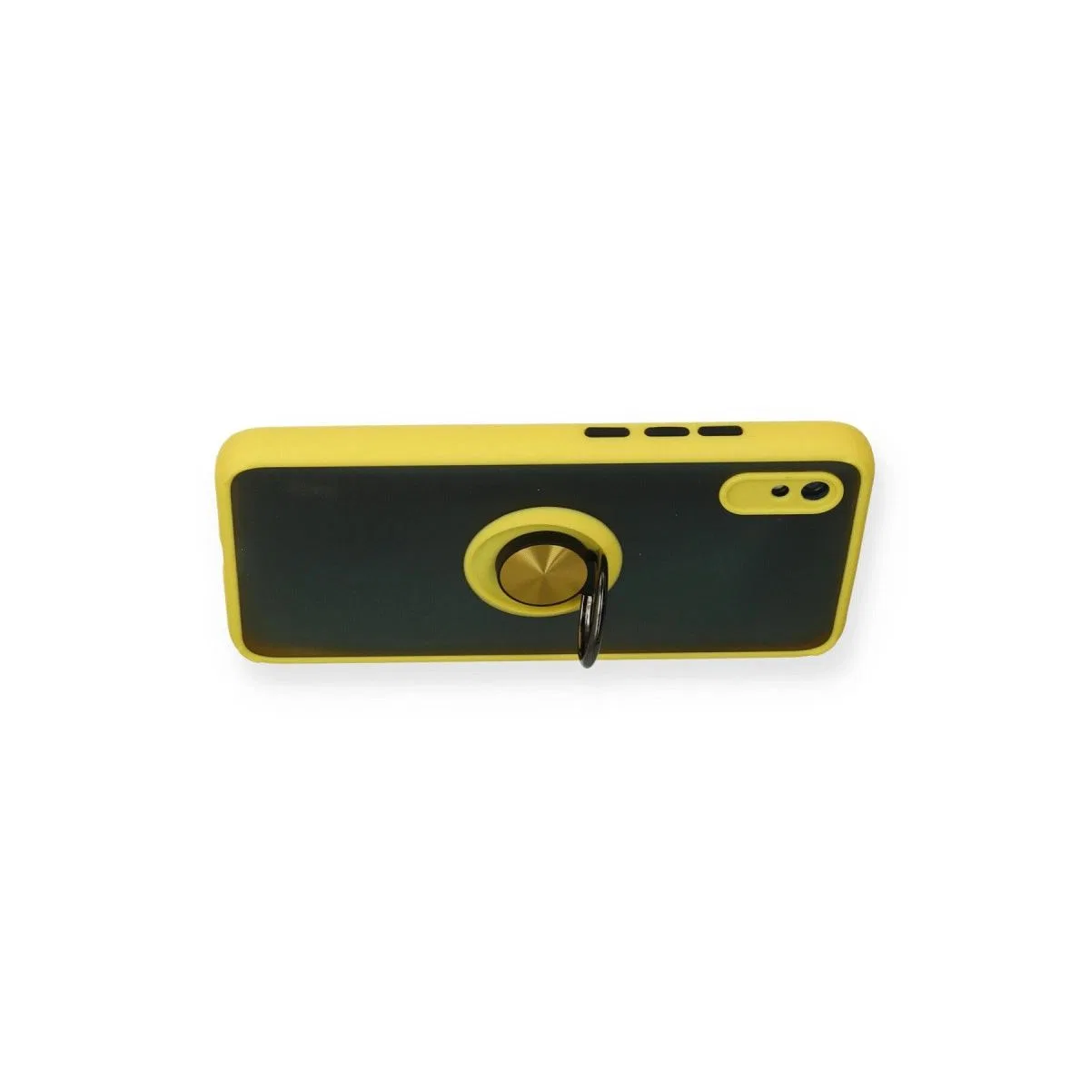 Xiaomi Redmi 9a Kılıf Montreal Yüzüklü Silikon Kapak - Sarı görsel 3