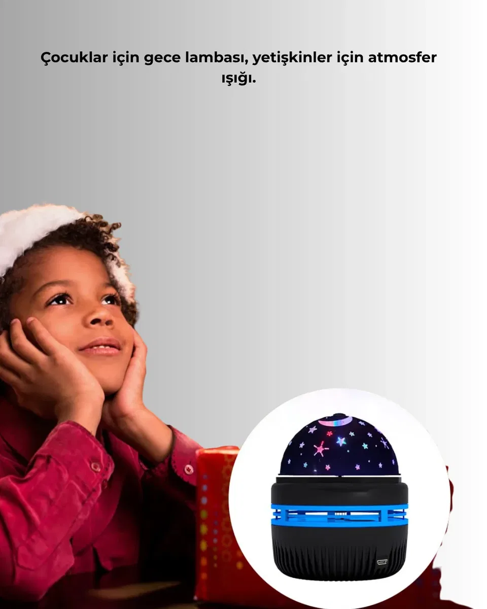 Galaxy Projektörlü Gece Lambası görsel 2