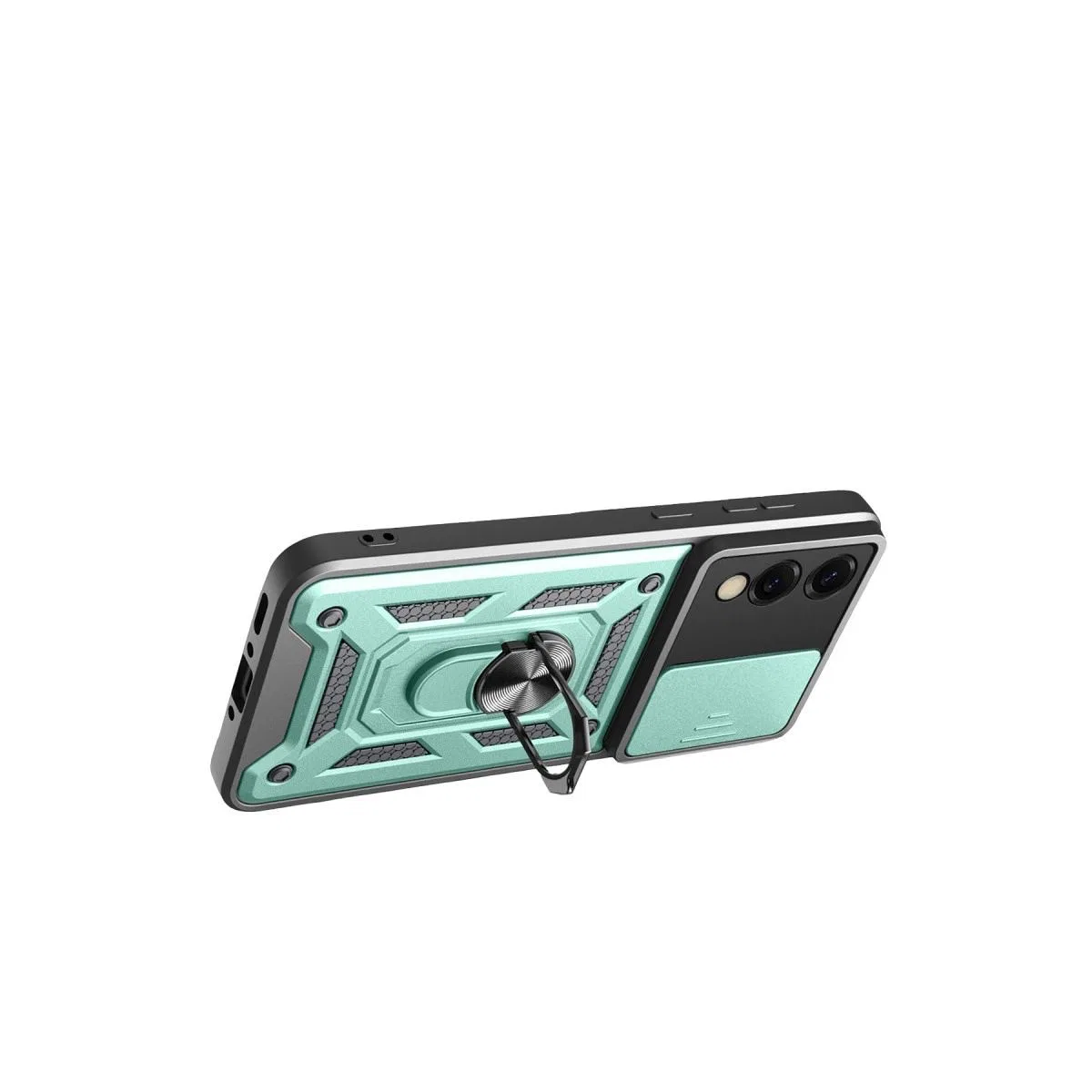 Samsung Galaxy S25 Edge Pars Lens Yüzüklü Silikon - Yeşil görsel 2